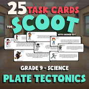 Plate Tectonics SCOOT TASK CARDS Science Game - No Prep Grade 9 Review Activity