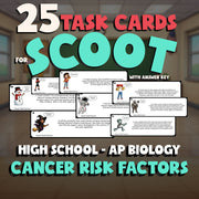 Cancer Risk Factors SCOOT TASK CARDS Science Game - No Prep AP Biology Review