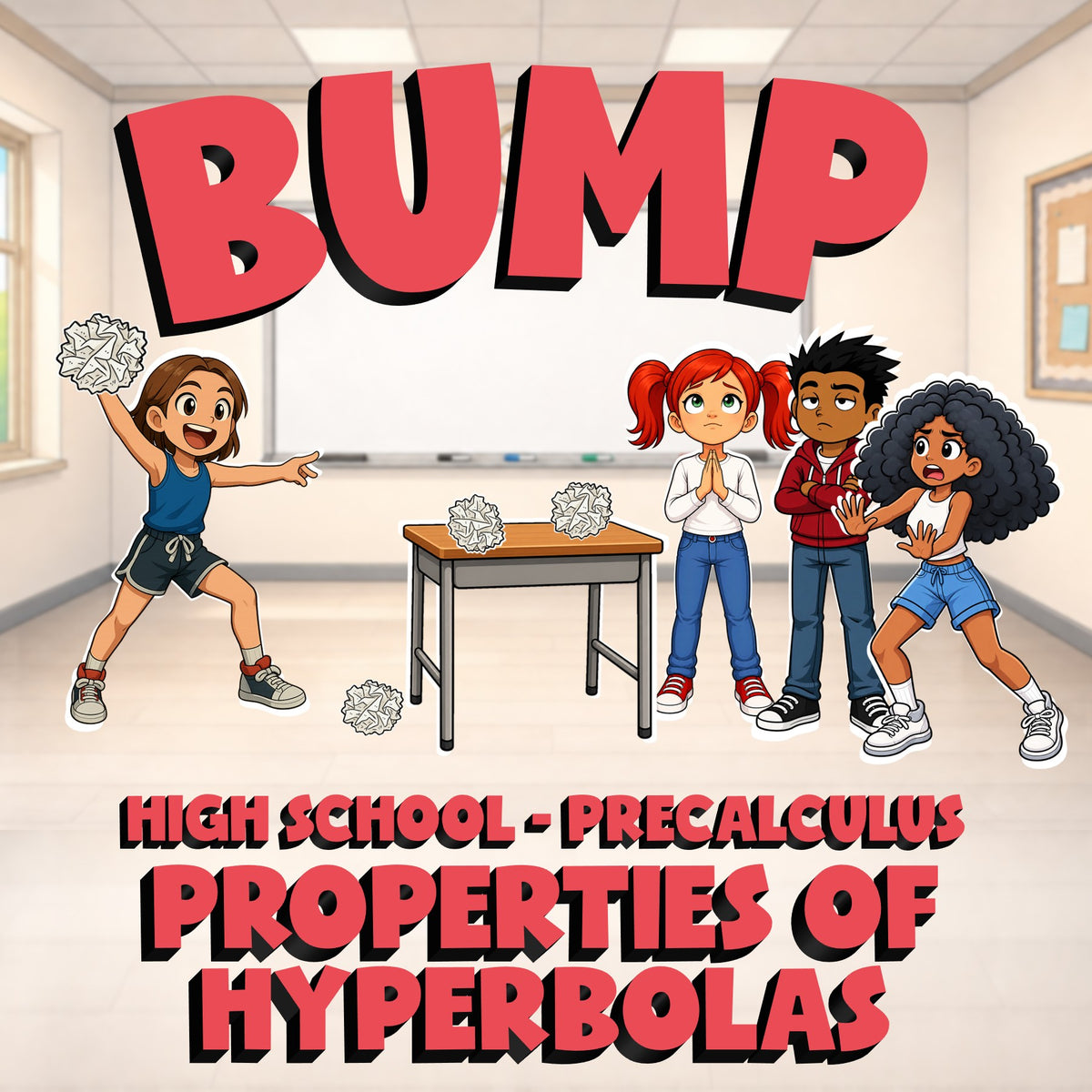 Properties of Hyperbolas BUMP Math Game - No Prep PreCalculus Review Activity