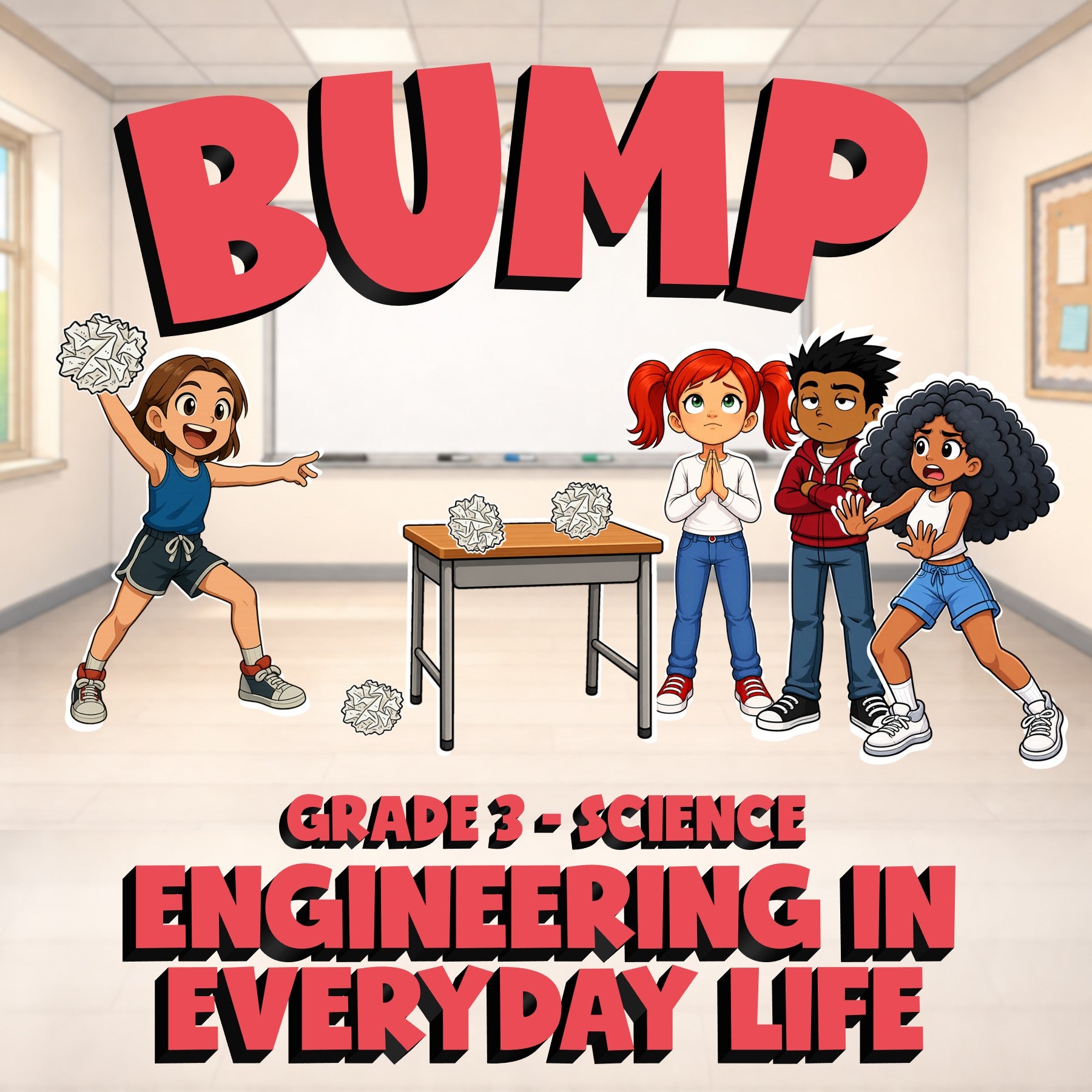 Engineering in Everyday Life BUMP Science Game - No Prep Grade 3 Review Activity