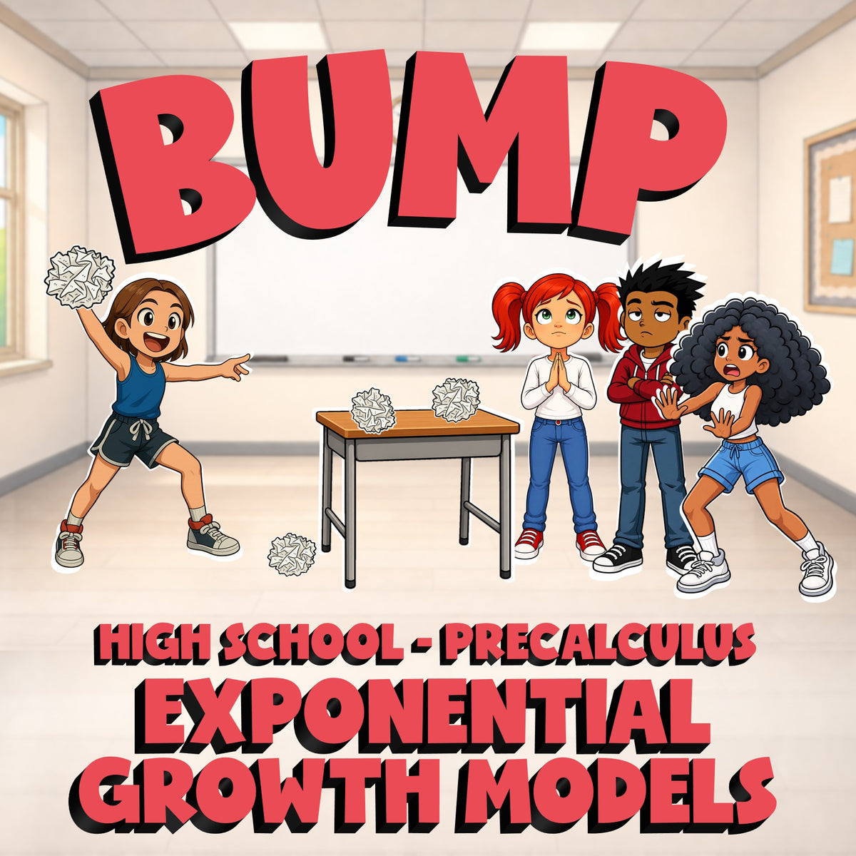 Exponential Growth Models BUMP Math Game - No Prep PreCalculus Review Activity