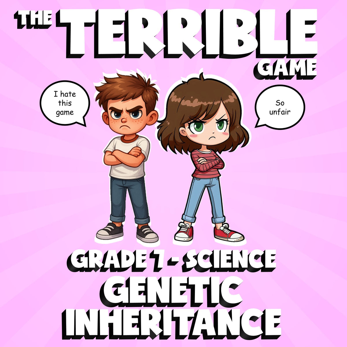 Genetic Inheritance THE TERRIBLE GAME - No Prep Grade 7 Science Review Activity