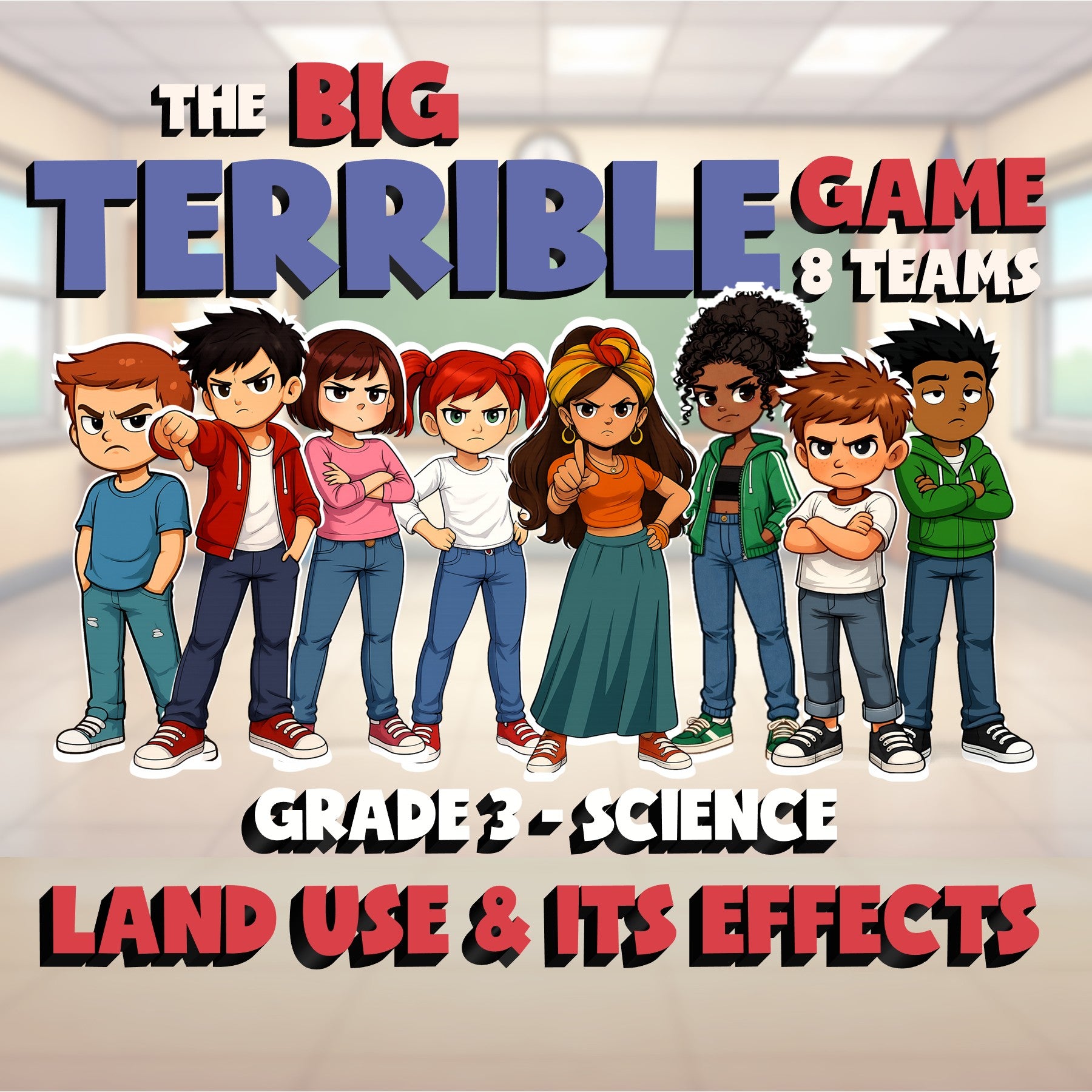 Land Use & Its Effects BIG TERRIBLE GAME - No Prep Grade 3 Science Review