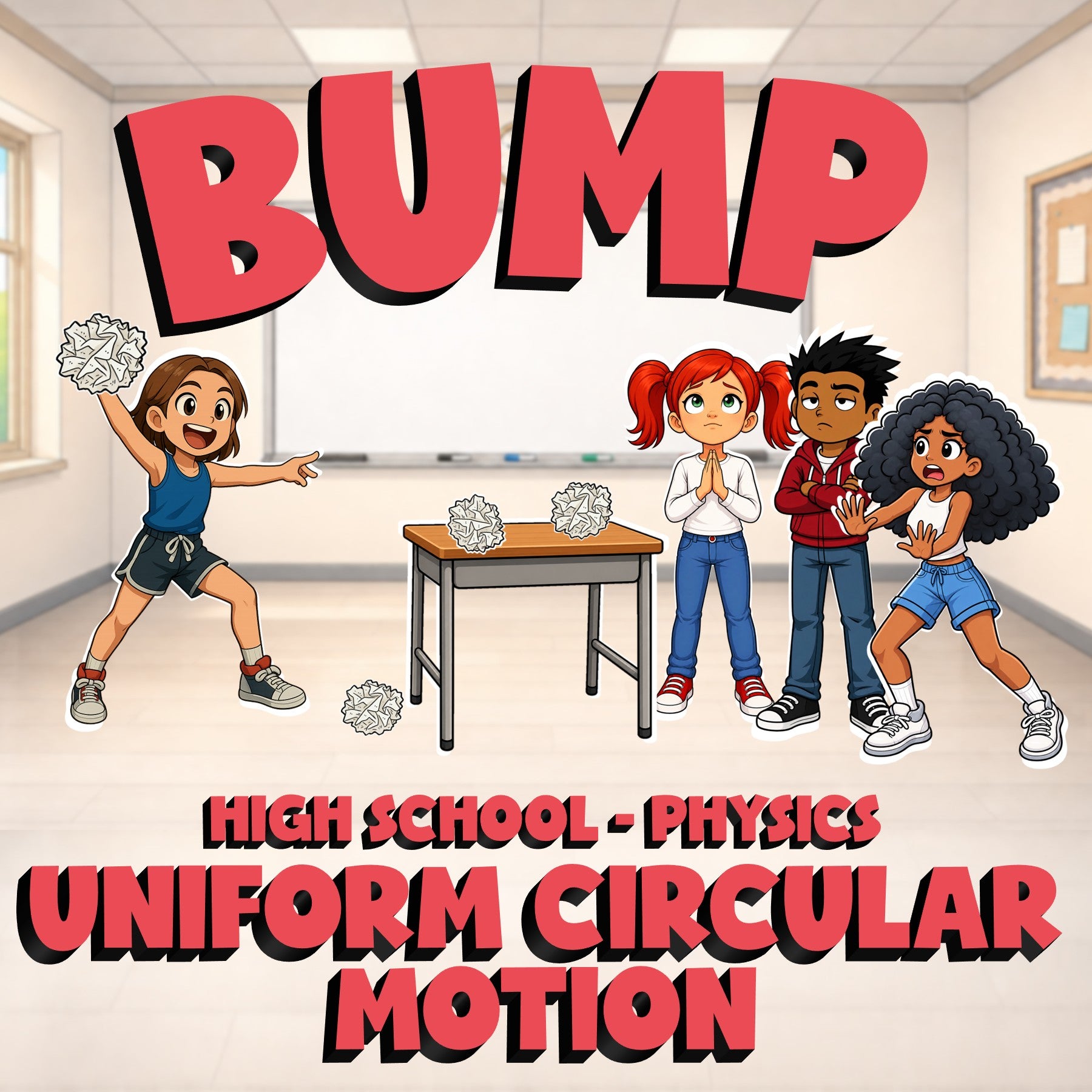 Uniform Circular Motion BUMP Science Game - No Prep Physics Review Activity