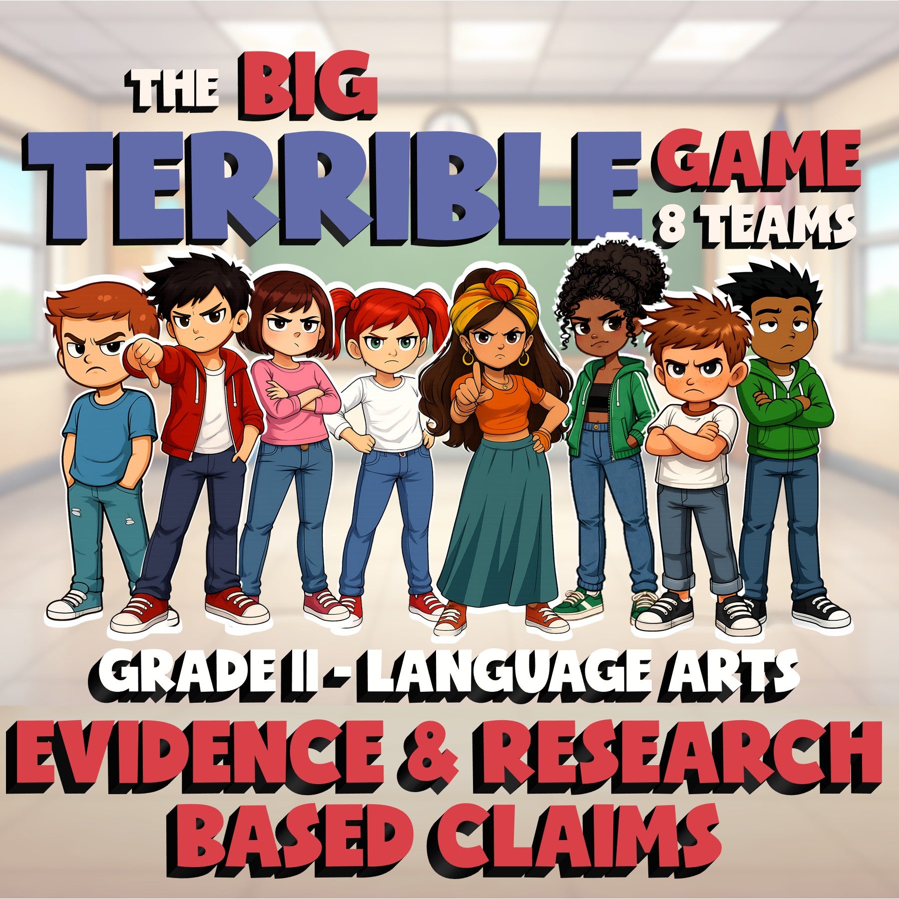 Evidence & Research Based Claims BIG TERRIBLE GAME - No Prep Grade 11 ELA Review