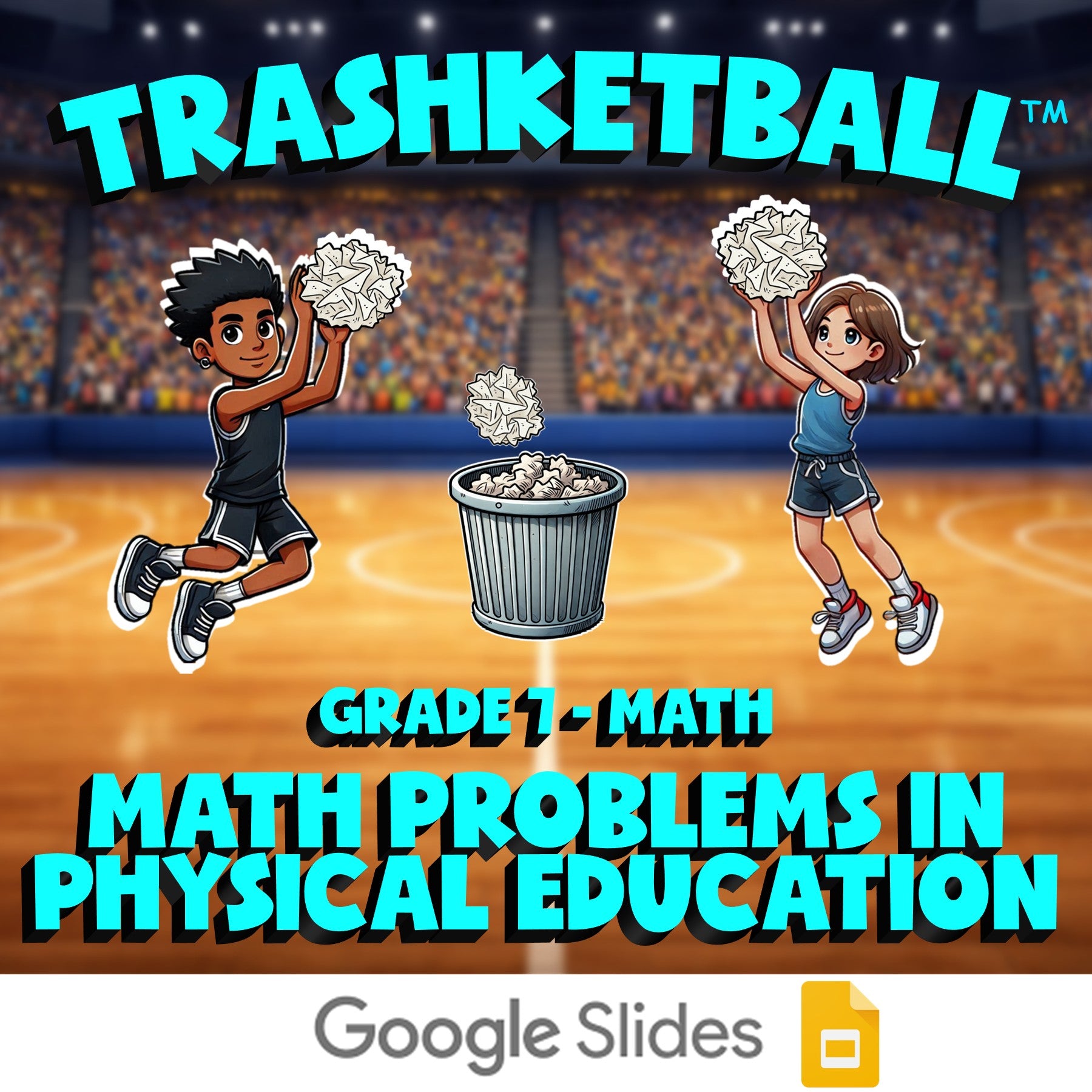 Math Problems in Physical Education TRASHKETBALL Math Game - No Prep Grade 7