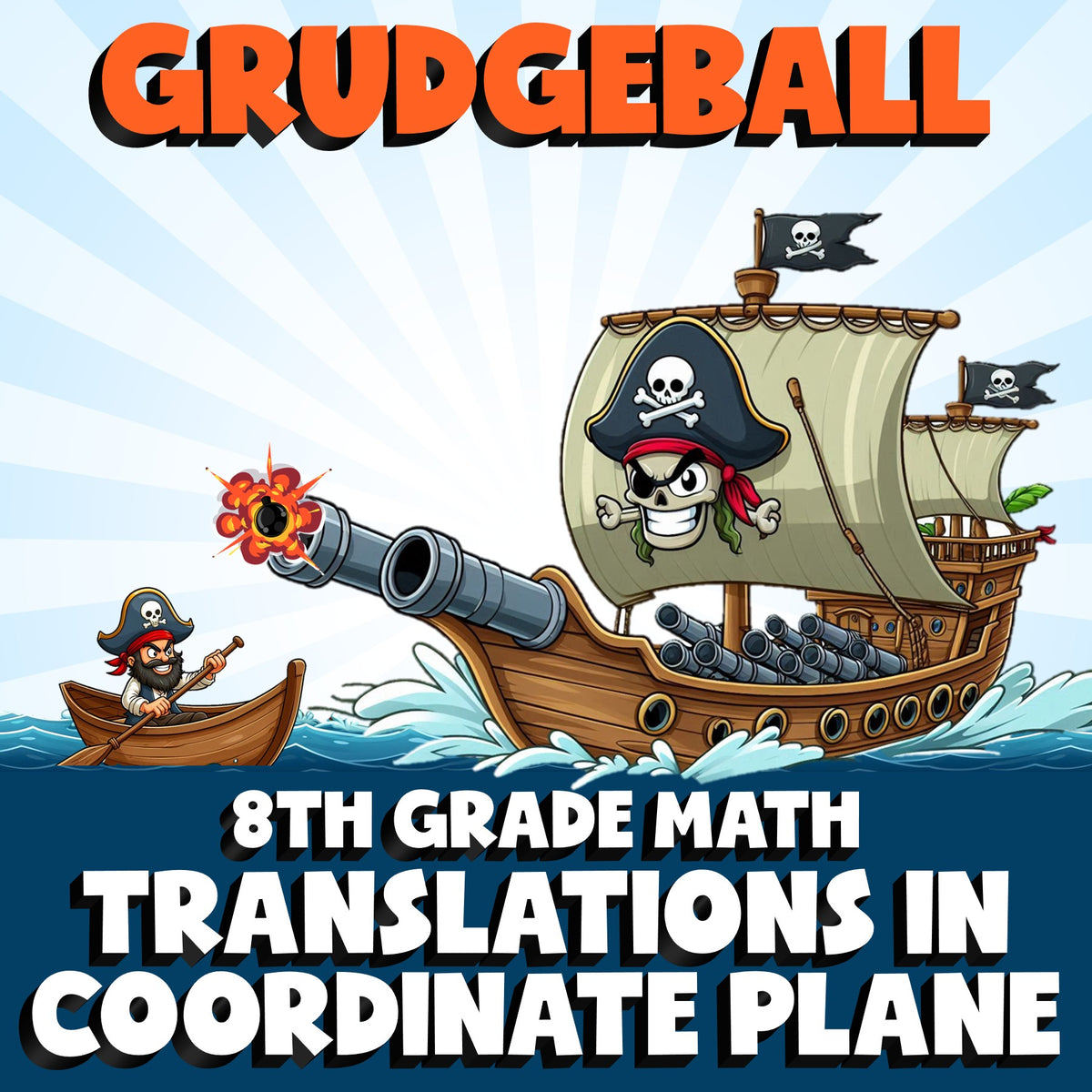 Translations in Coordinate Plane GRUDGEBALL Math Game - No Prep Grade 8 Review