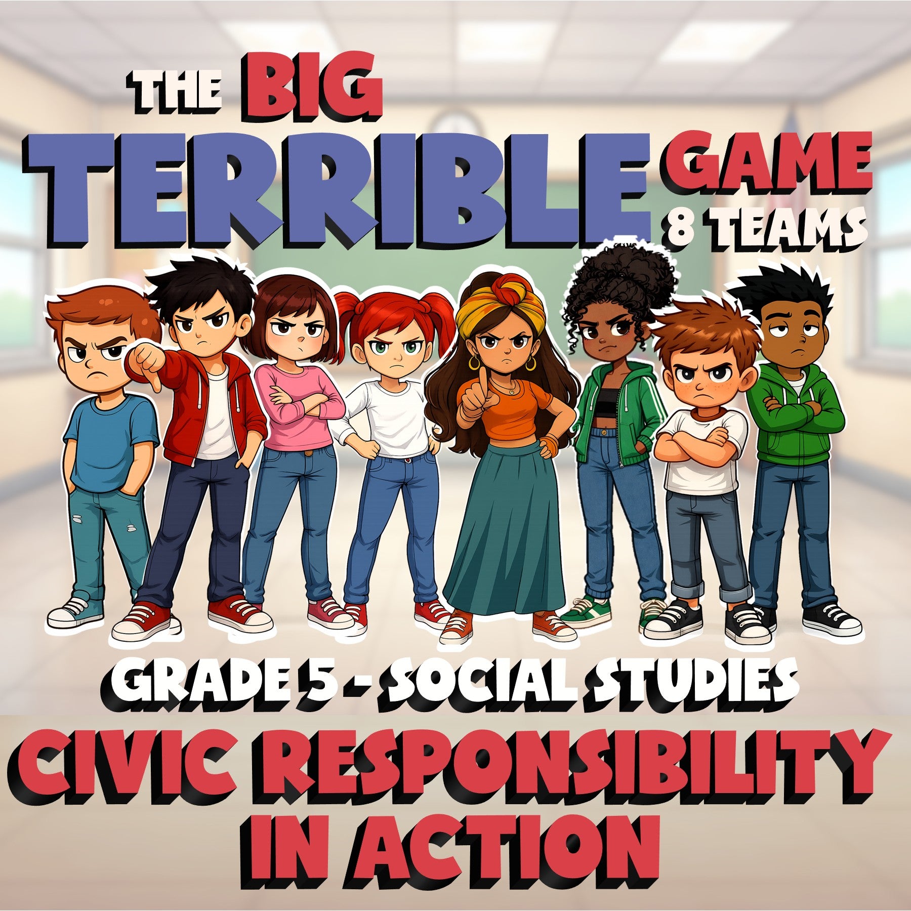 Civic Responsibility in Action BIG TERRIBLE GAME - Grade 5 Socials Review