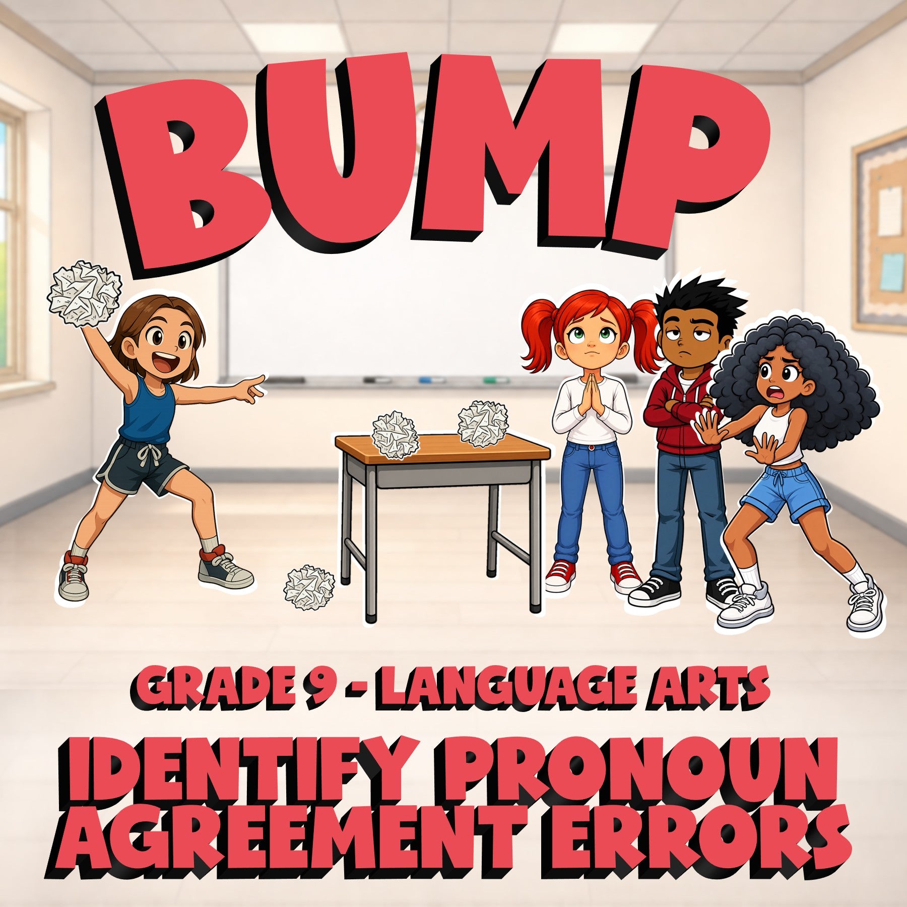 Identify Pronoun Agreement Errors BUMP ELA Game - No Prep Grade 9 Review