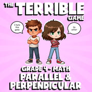 Parallel & Perpendicular THE TERRIBLE GAME - No Prep Grade 4 Math Review
