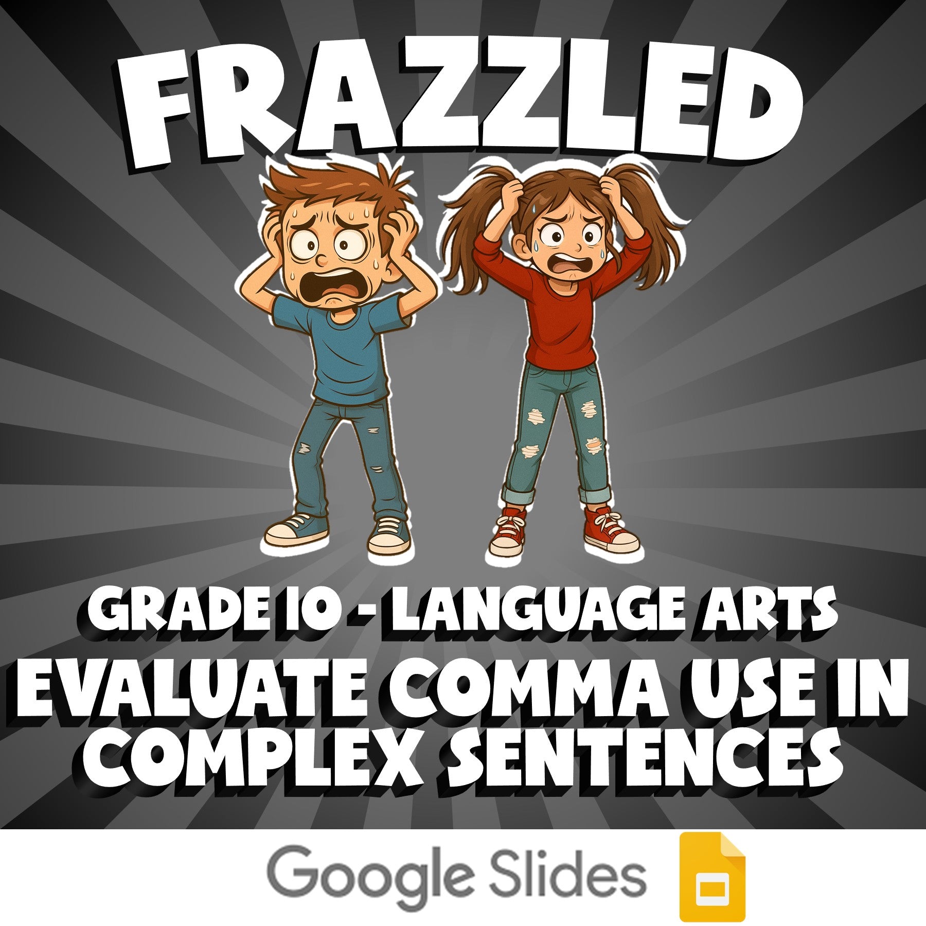Evaluate Comma Use in Complex Sentences FRAZZLED ELA Game - No Prep Grade 10