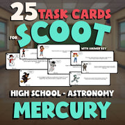 Mercury SCOOT TASK CARDS Science Game - No Prep Astronomy Review Activity
