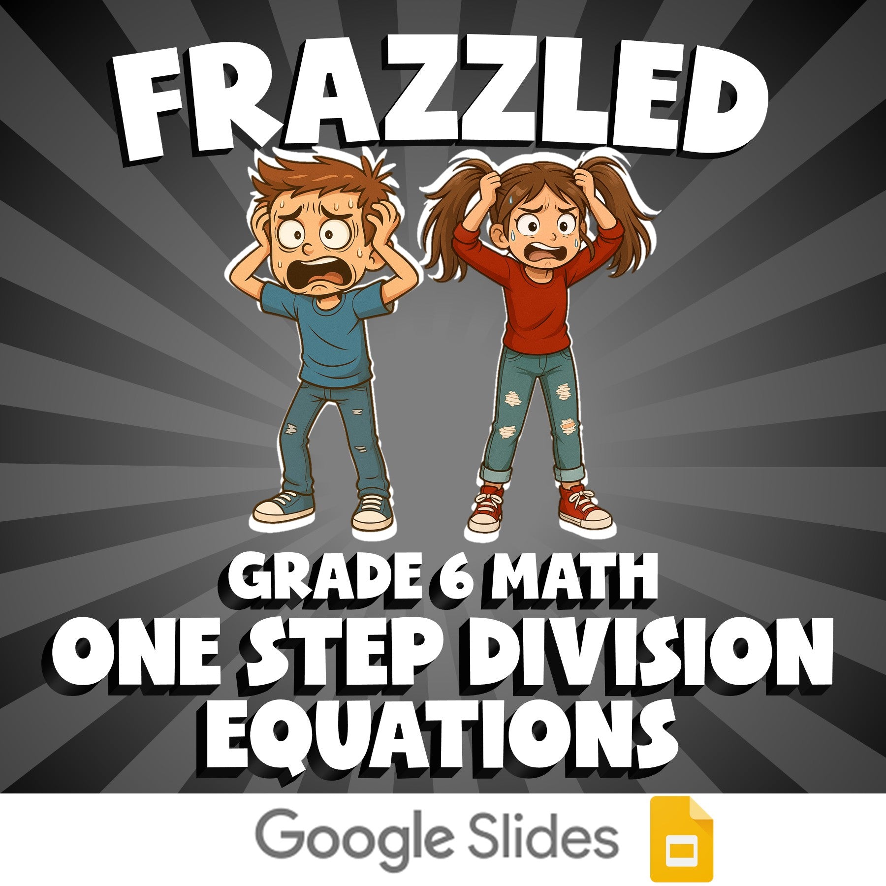 One Step Division Equations FRAZZLED Math Game - No Prep Grade 6 Review Activity