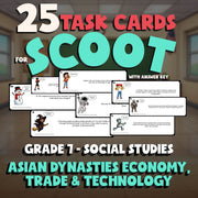 Asian Dynasties Economy, Trade & Technology SCOOT TASK CARDS Socials Game - G7