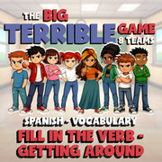 Fill In The Verb - Getting Around BIG TERRIBLE GAME - No Prep Spanish Exercise