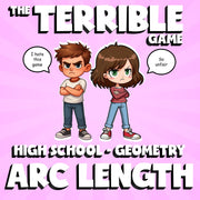Arc Length THE TERRIBLE GAME - No Prep Geometry Math Review Activity
