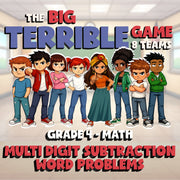 Multi Digit Subtraction Word Problems BIG TERRIBLE GAME - Grade 4 Math Review