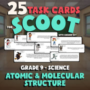 Atomic & Molecular Structure SCOOT TASK CARDS Science Game - No Prep Grade 9