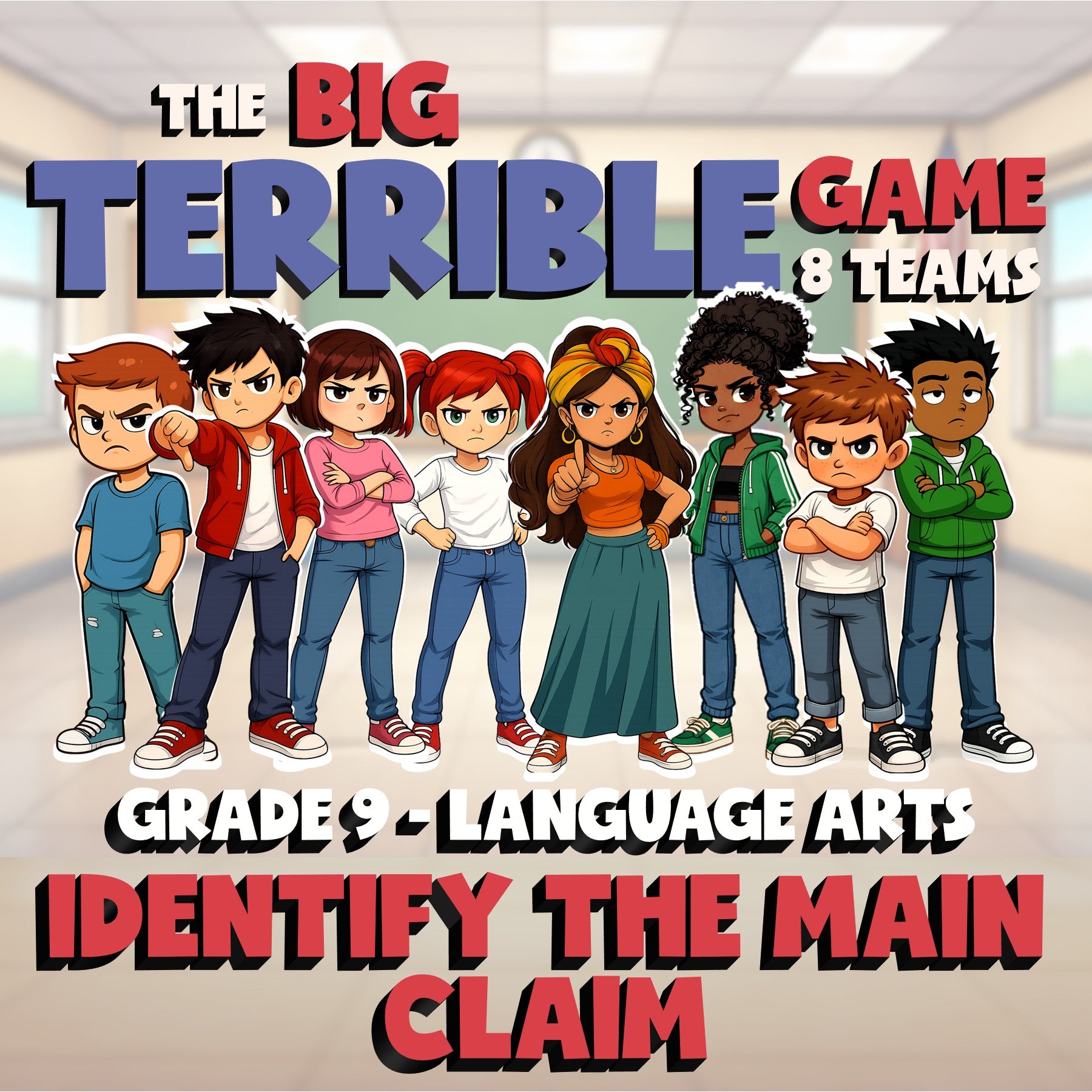 Identify the Main Claim BIG TERRIBLE GAME - No Prep Grade 9 ELA Review Activity