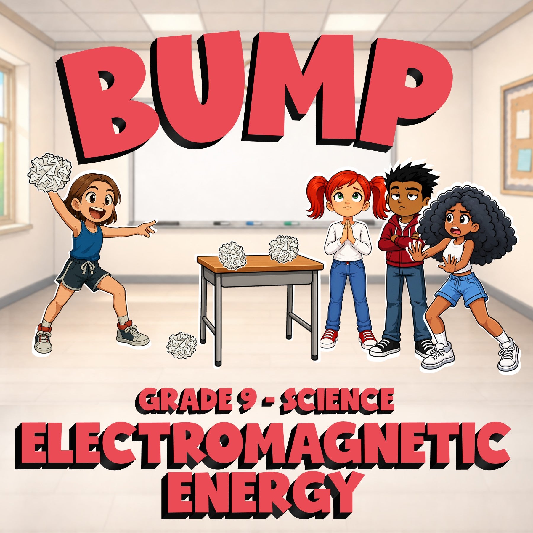 Electromagnetic Energy BUMP Science Game - No Prep Grade 9 Review Activity