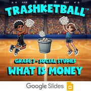 What Is Money TRASHKETBALL Socials Game - No Prep Grade 3 Review Activity
