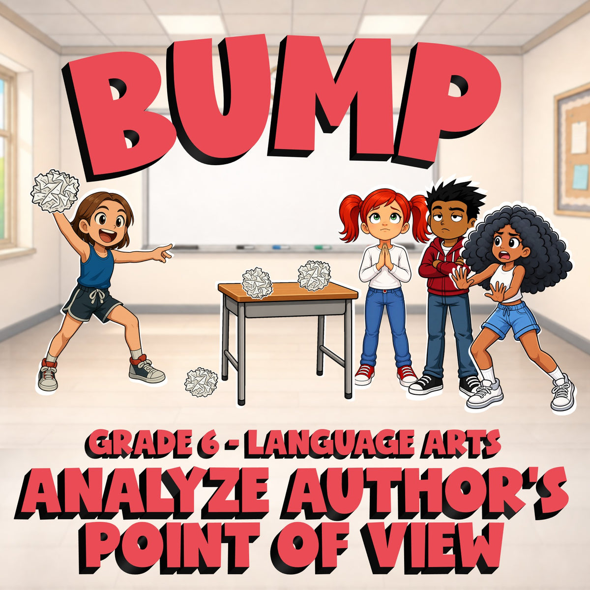 Analyze Author’s Point of View BUMP ELA Game - No Prep Grade 6 Review Activity