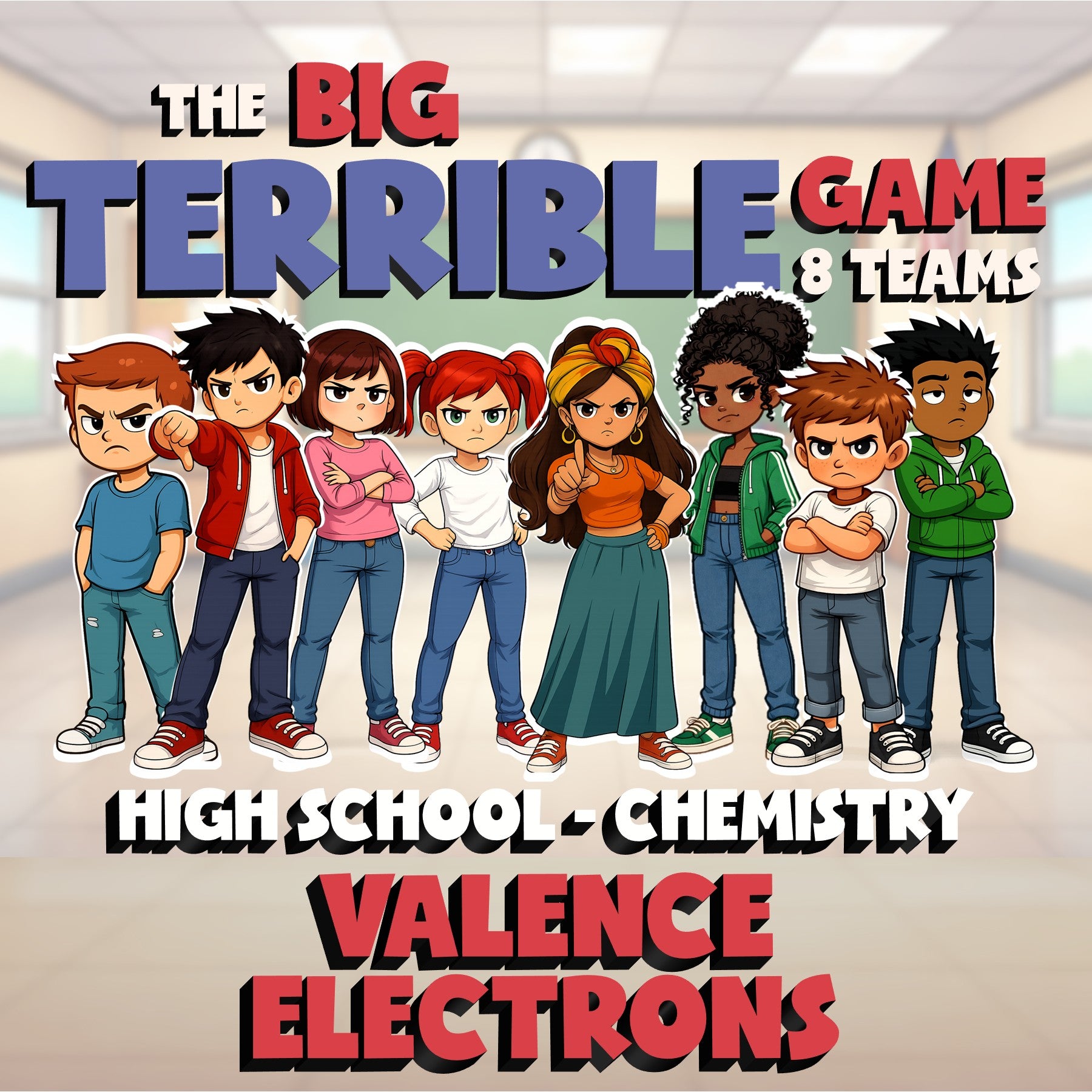Valence Electrons BIG TERRIBLE GAME - No Prep Chemistry Science Review Activity