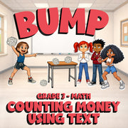 Counting Money Using Text BUMP Math Game - No Prep Grade 3 Review Activity