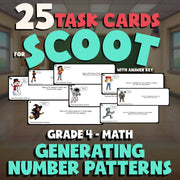 Generating Number Patterns SCOOT TASK CARDS Math Game - No Prep Grade 4 Review