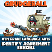 Identify Agreement Errors GRUDGEBALL ELA Game - No Prep Grade 8 Review Activity
