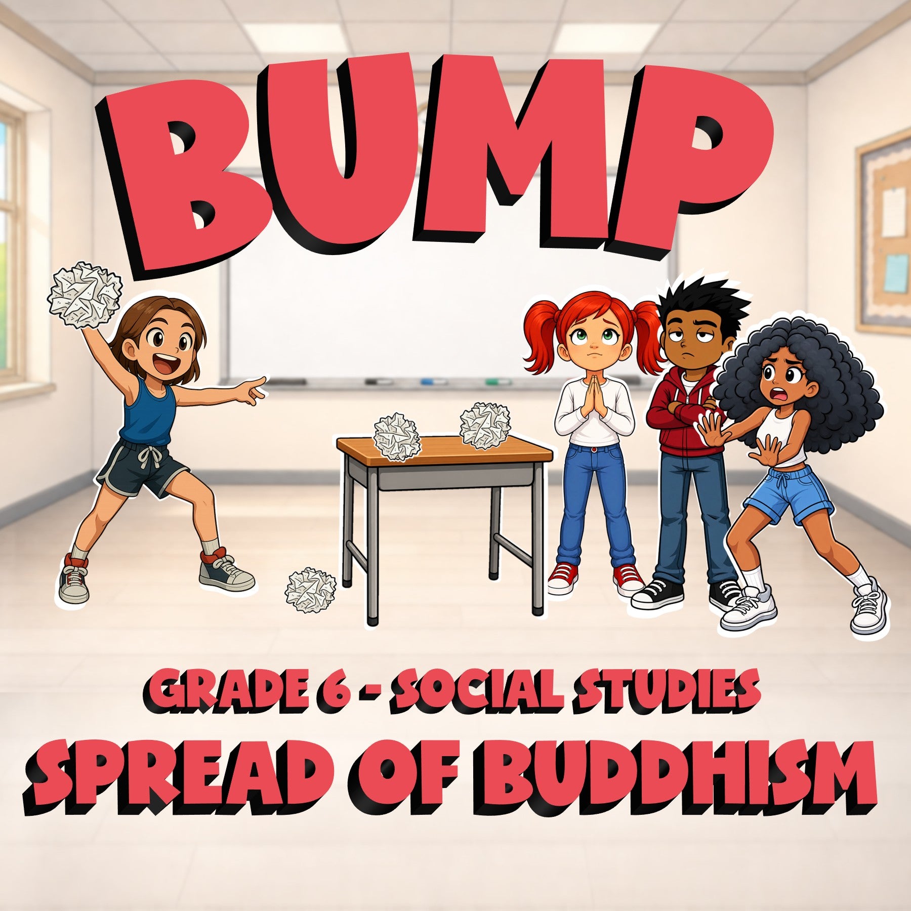 Spread of Buddhism BUMP Socials Game - No Prep Grade 6 Review Activity