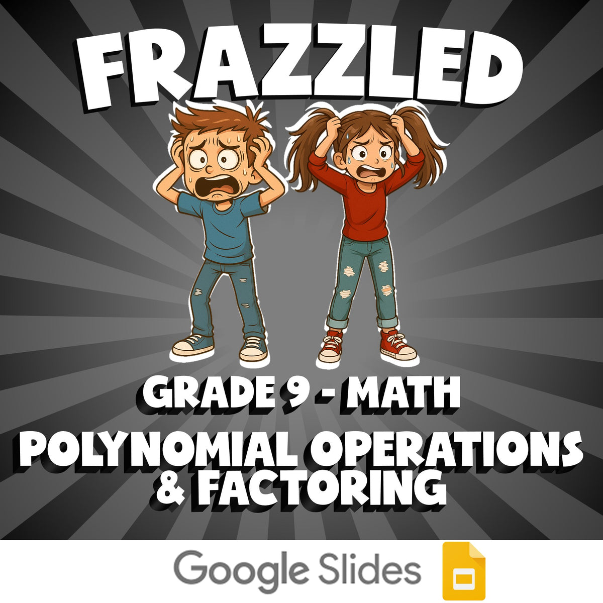 Polynomial Operations & Factoring FRAZZLED Math Game - No Prep Grade 9 Review
