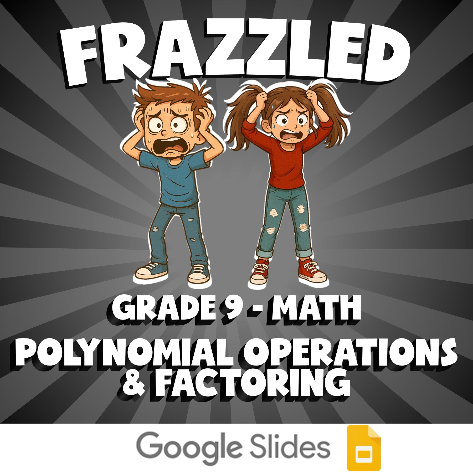 Polynomial Operations & Factoring FRAZZLED Math Game - No Prep Grade 9 Review
