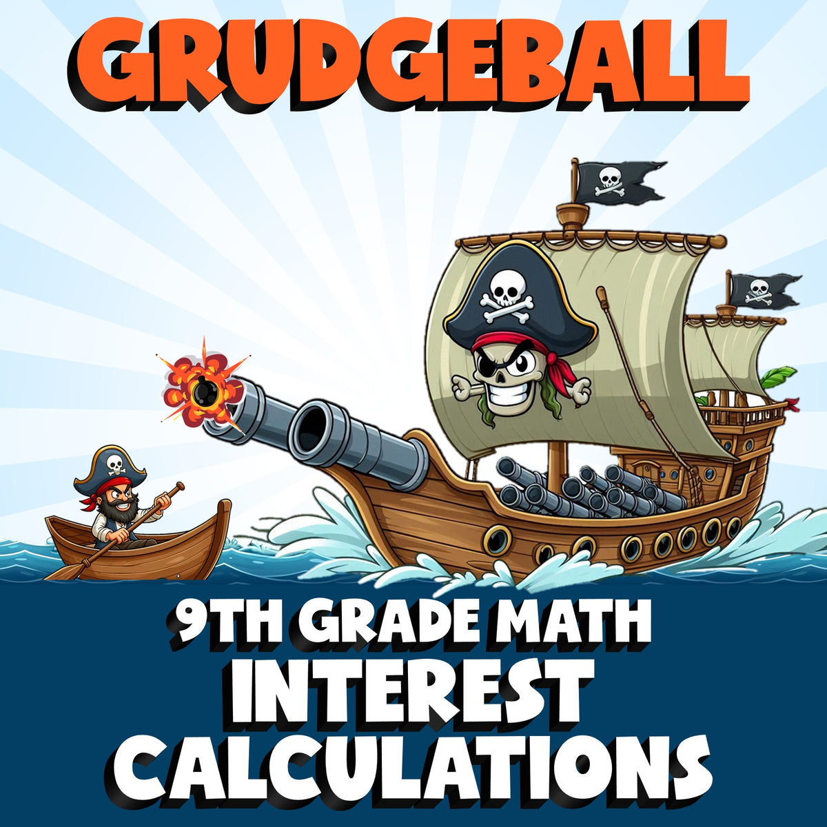 Interest Calculations GRUDGEBALL Math Game - No Prep Grade 9 Review Activity