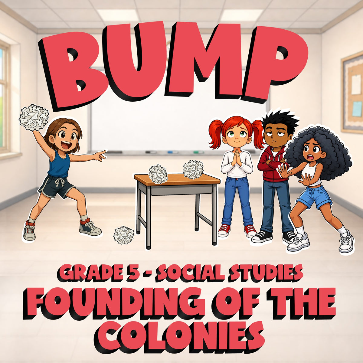 Founding of the Colonies BUMP Socials Game - No Prep Grade 5 Review Activity