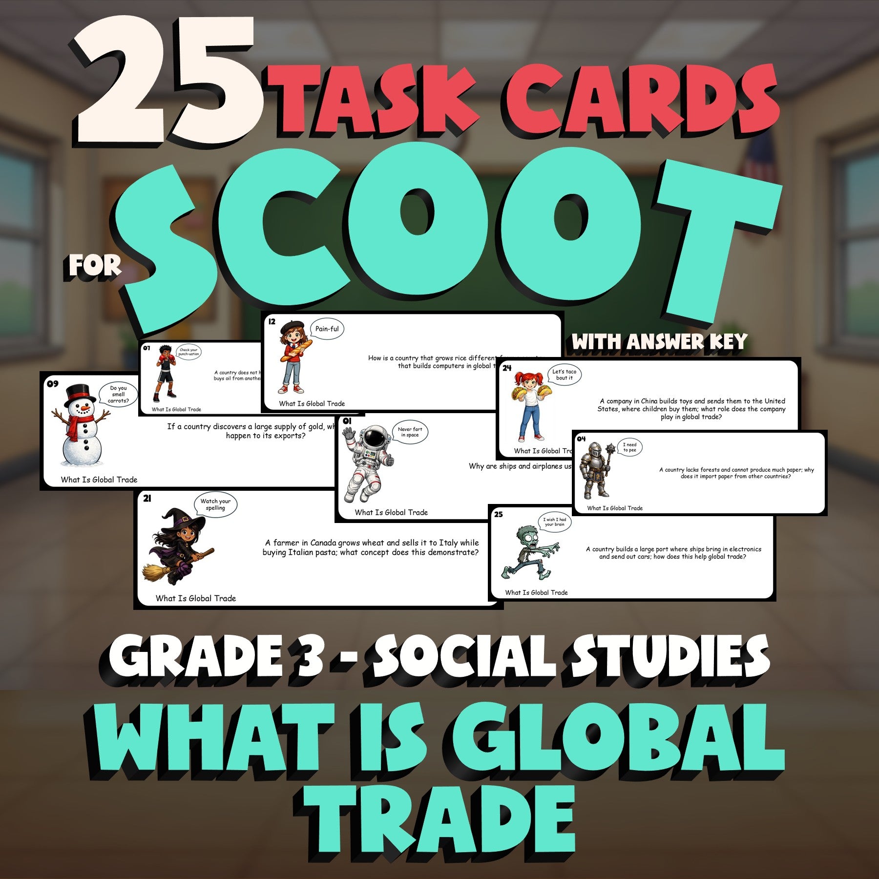 What Is Global Trade SCOOT TASK CARDS Socials Game - No Prep Grade 3 Review