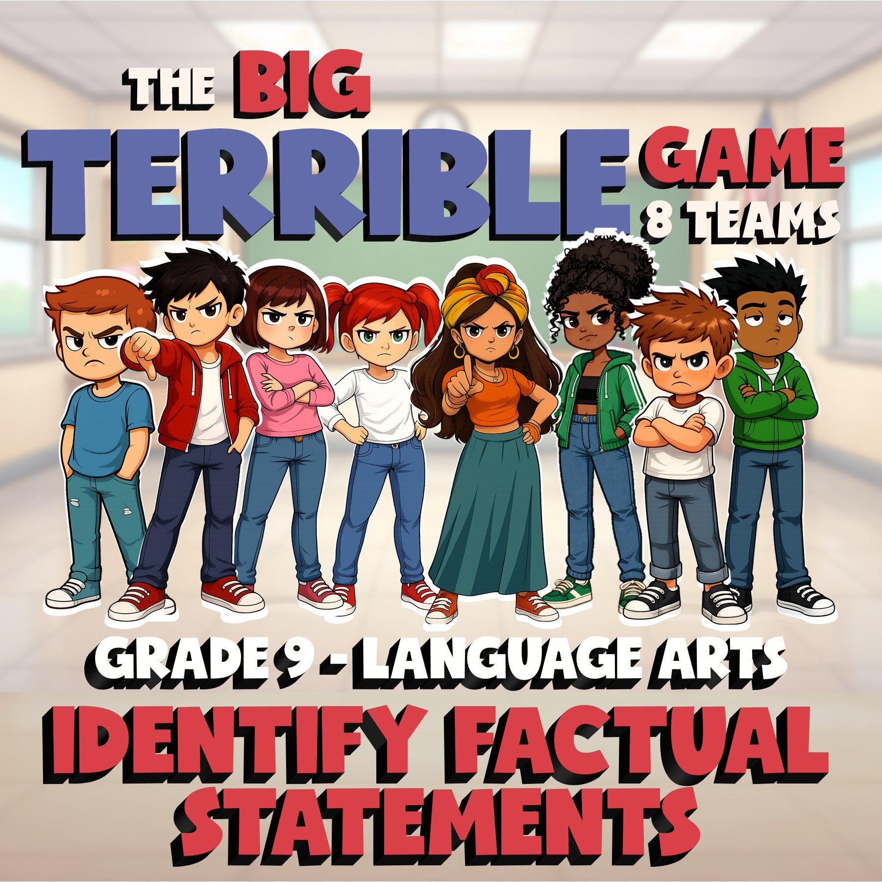 Identify Factual Statements BIG TERRIBLE GAME - No Prep Grade 9 ELA Review
