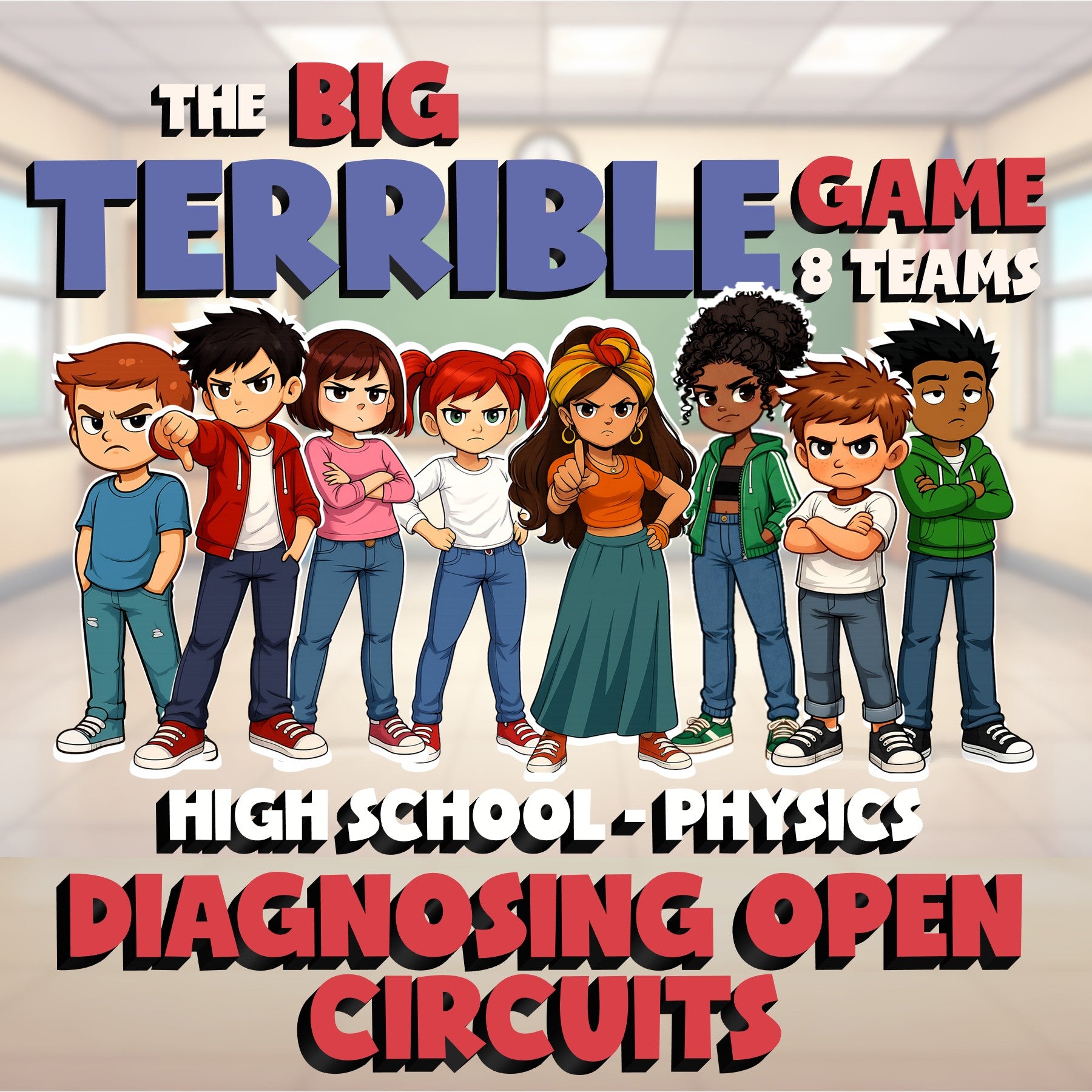 Diagnosing Open Circuits BIG TERRIBLE GAME - No Prep Physics Science Review