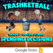 Spending Decisions TRASHKETBALL Socials Game - No Prep Grade 3 Review Activity