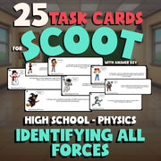 Identifying All Forces SCOOT TASK CARDS Science Game - No Prep Physics Review