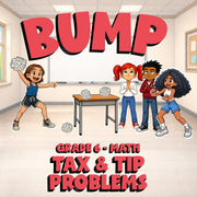 Tax & Tip Problems BUMP Math Game - No Prep Grade 6 Review Activity