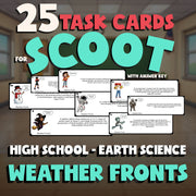 Weather Fronts SCOOT TASK CARDS Game - No Prep Earth Science Review Activity