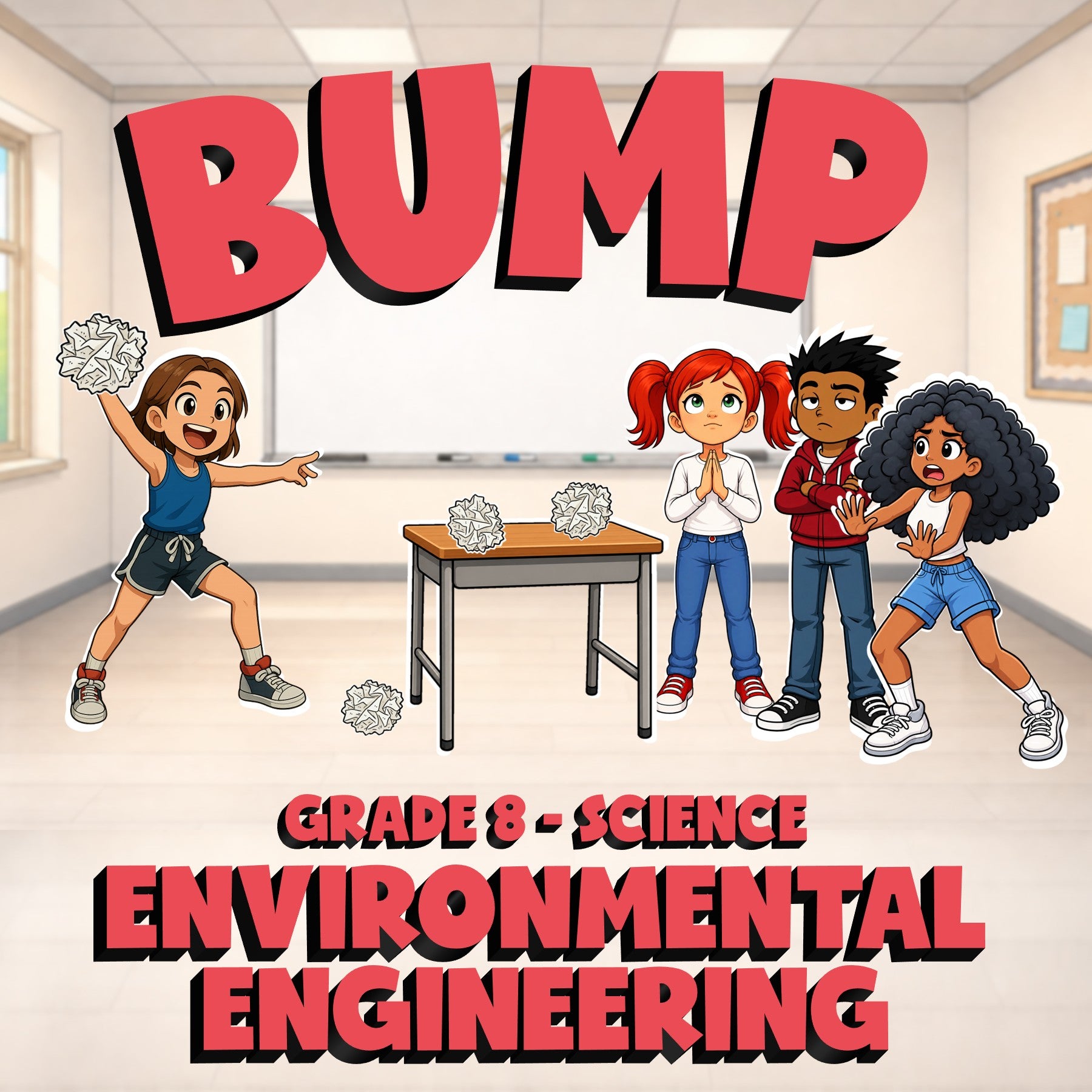 Environmental Engineering BUMP Science Game - No Prep Grade 8 Review Activity