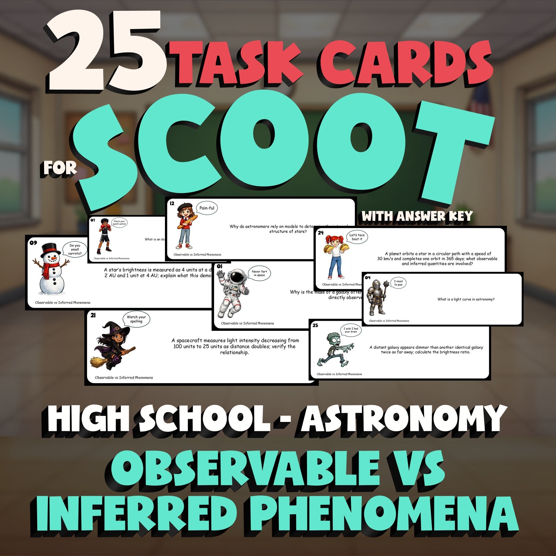 Observable vs Inferred Phenomena SCOOT TASK CARDS Science Game - Astronomy