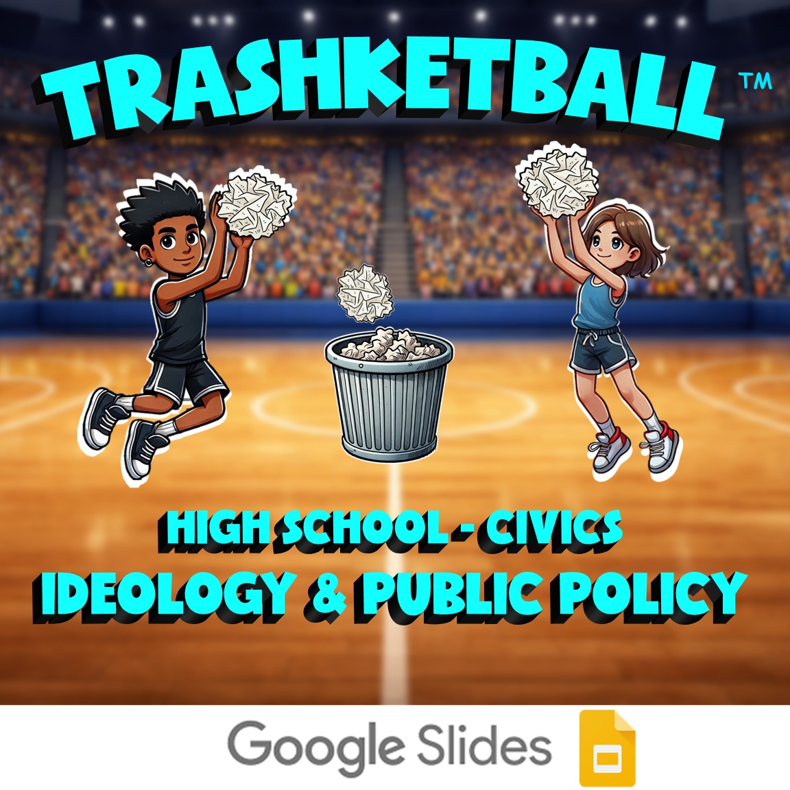 Ideology & Public Policy TRASHKETBALL Civics Game - No Prep Review Activity