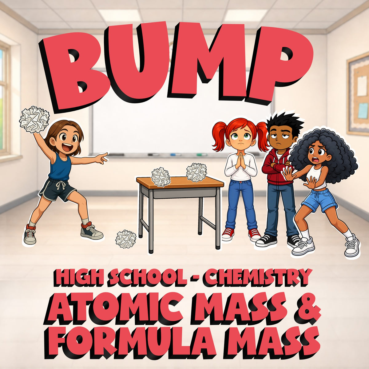 Atomic Mass & Formula Mass BUMP Science Game - No Prep Chemistry Review Activity