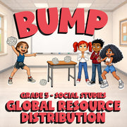 Global Resource Distribution BUMP Socials Game - No Prep Grade 5 Review Activity