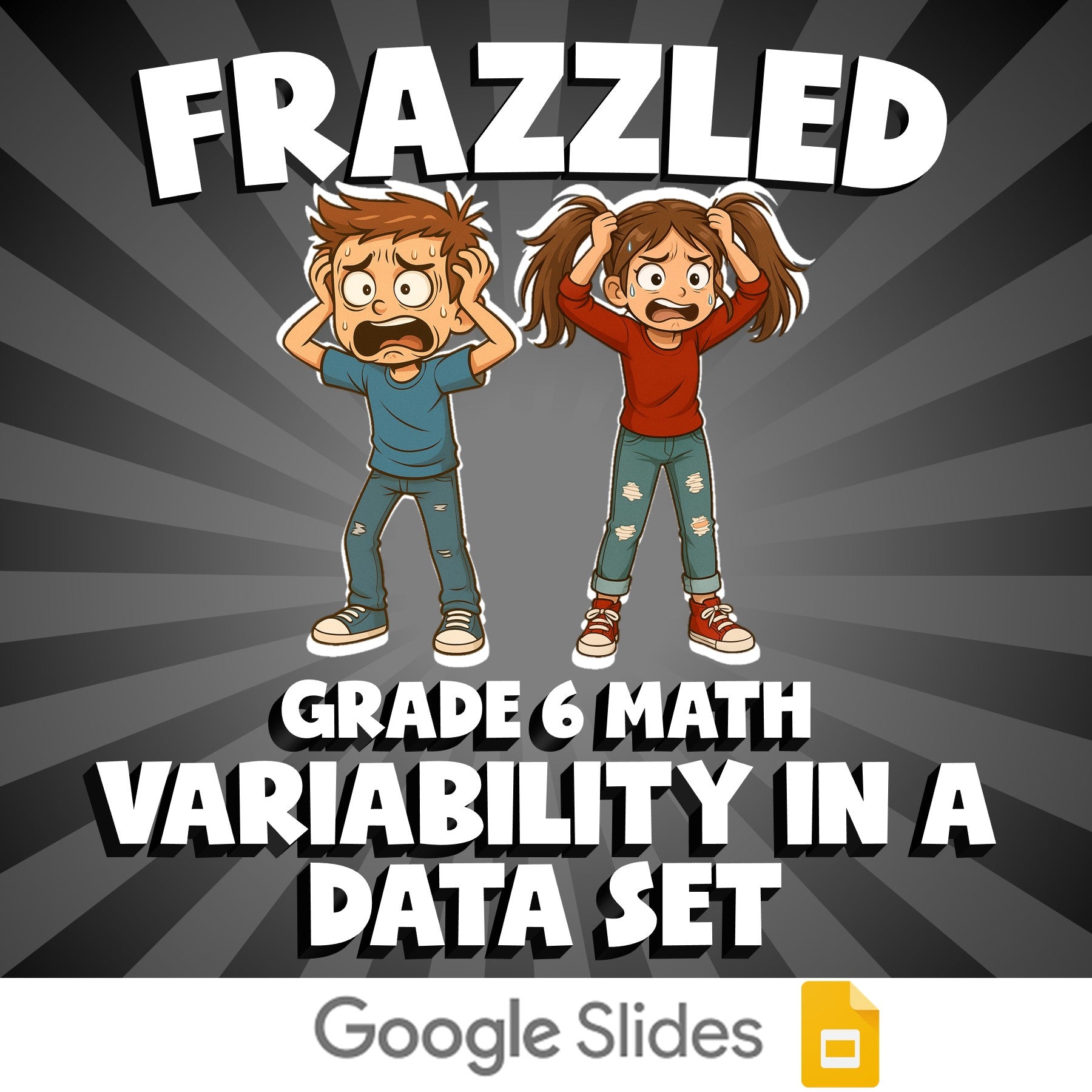 Variability in a Data Set FRAZZLED Math Game - No Prep Grade 6 Review Activity