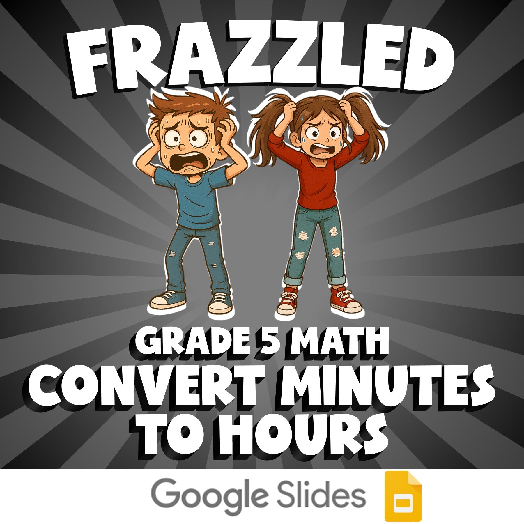 Convert Minutes to Hours FRAZZLED Math Game - No Prep Grade 5 Review Activity