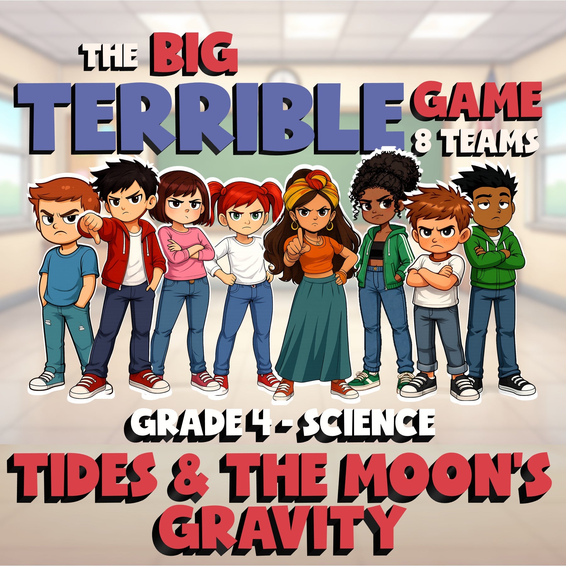 Tides & the Moon’s Gravity BIG TERRIBLE GAME - No Prep Grade 4 Science Review